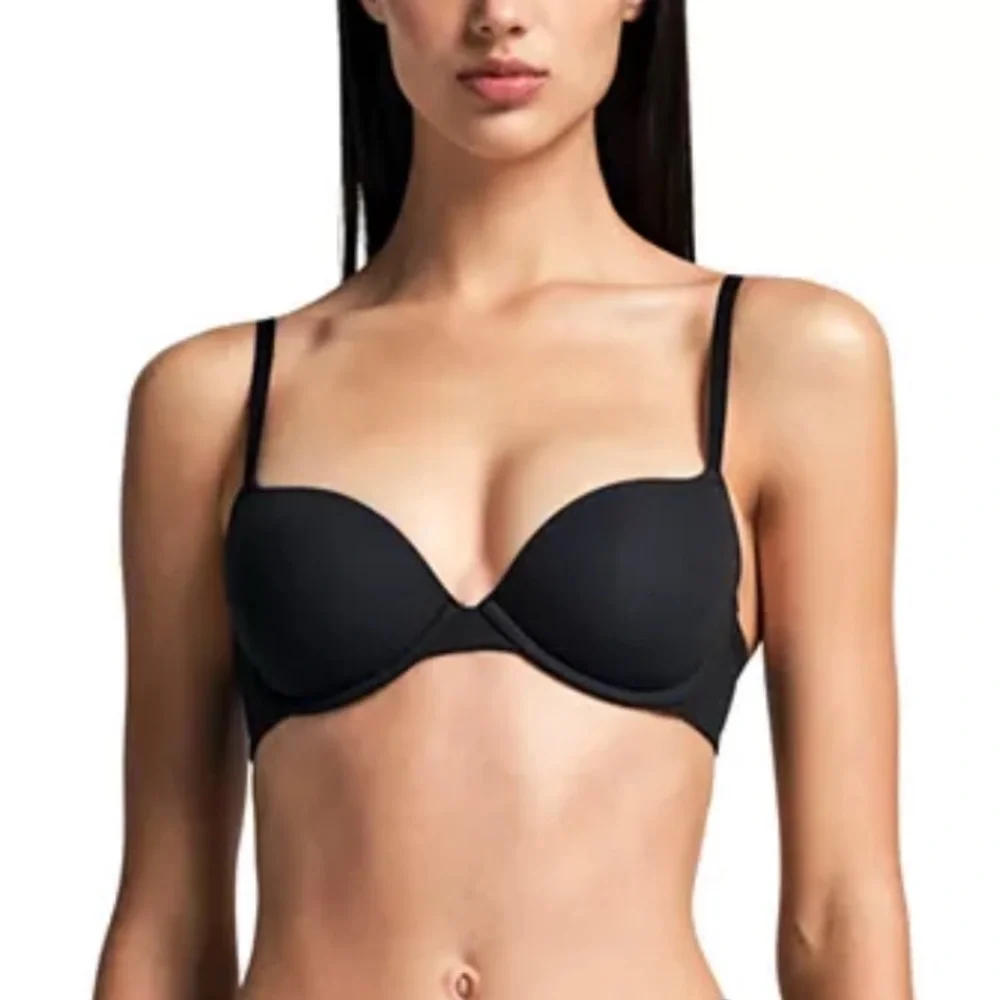 NWT SKIMS Black Fits Everybody Push Up Demi Bra - Picture 6 of 8